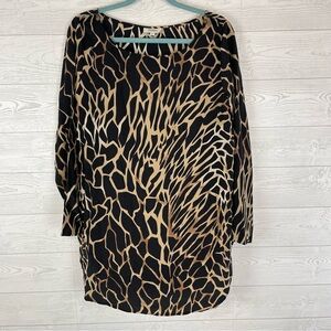 Neiman Marcus Exclusive Silk Blouse Animal Print Size Large